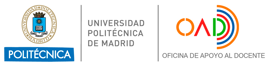 Logotipo de universidad Politécnica de Madrid y de la Oficina de Apoyo al Docente