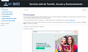 Portada del documento: Servicio web de Turnitin. Acceso y funcionamiento