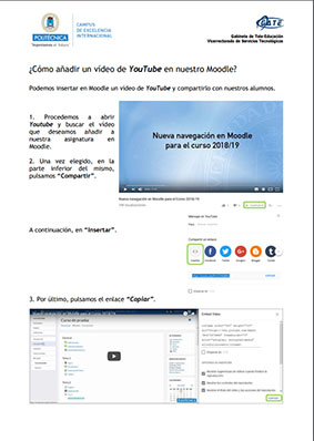 Portada del documento: Cómo añadir un vídeo de Youtube en nuestro Moodle