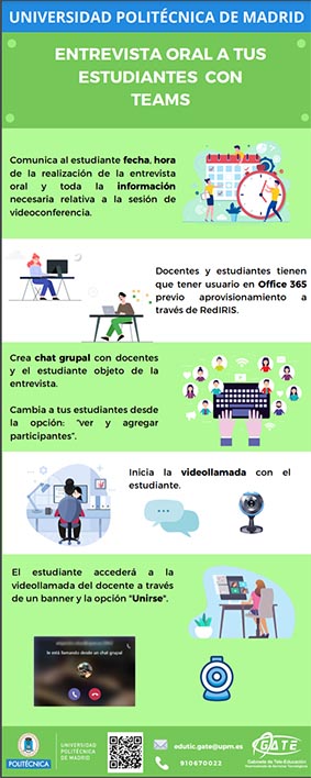 Portada del documento: Infografía sobre entrevista oral a tus estudiantes con teams
