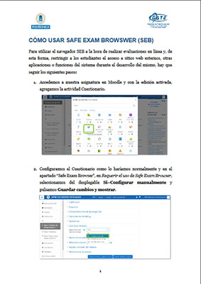 Portada del documento: ¿Cómo usar Safe Exam Browser (Navegador seguro)? (Docentes)