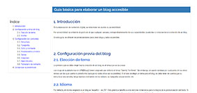 Portada del documento: Guía básica para elaborar un blog accesible