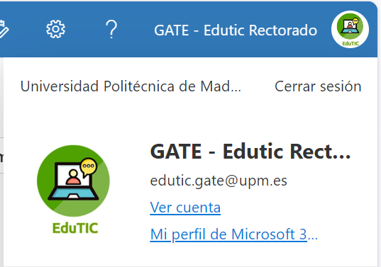 Determinar que la cuenta UPM está conectada