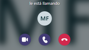 Imagen donde se observa la notificación que aparece cuando alguien le llama