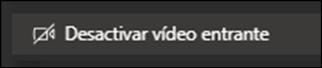 Imagen que muestra la opción de desactivar el vídeo entrante