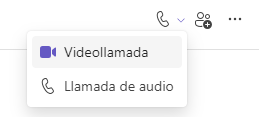 Imagen que muestra la opción de videollamada desde el chat