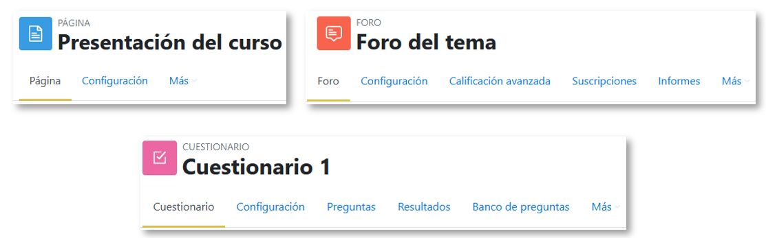 Ejemplos de recursos y actividades como la 