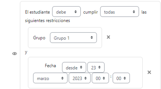 Ejemplo de conjunto de restricciones
