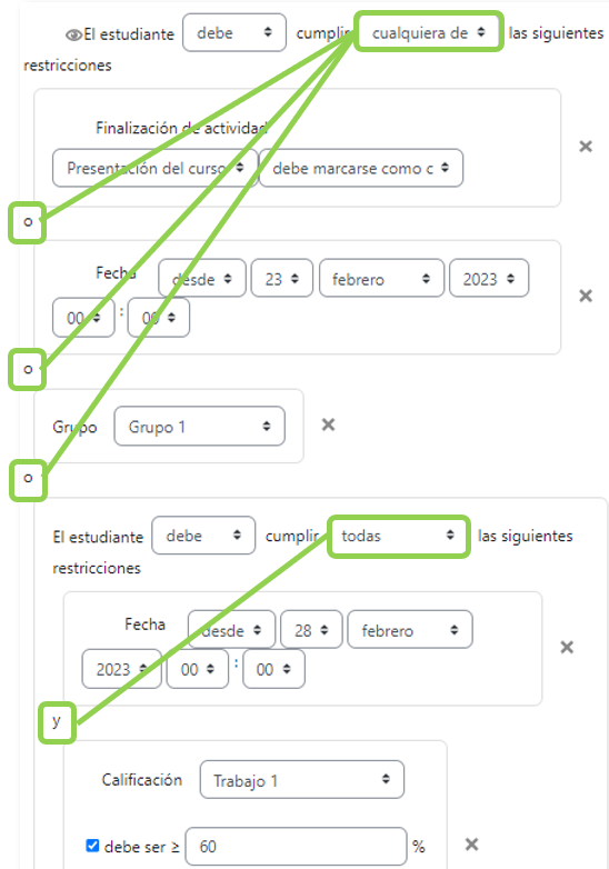 Ejemplo de combinación de restricciones