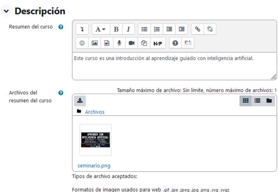 Vista de subida de archivos