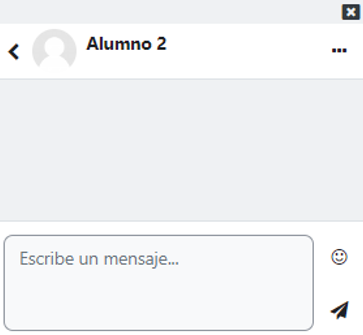 Vista del envío de mensajes a un estudiante