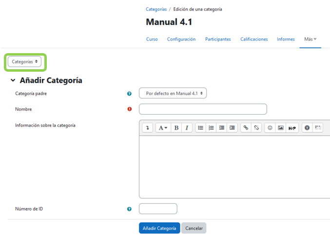 Añadir una nueva categoría