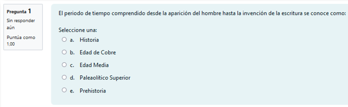 Ejemplo de pregunta de opción múltiple con una sola respuesta correcta