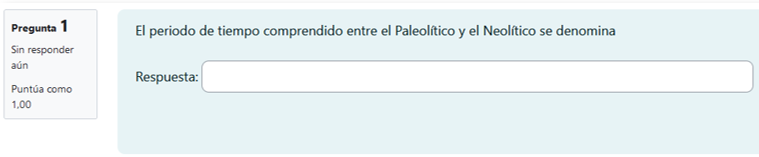 Ejemplo de pregunta de respuesta corta