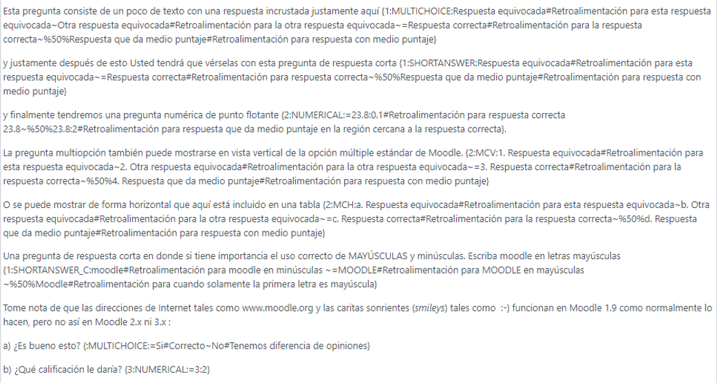 Ejemplo de pregunta cloze