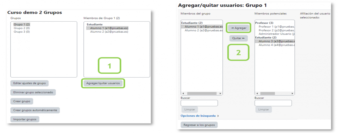 Asignar estudiantes a un grupo
