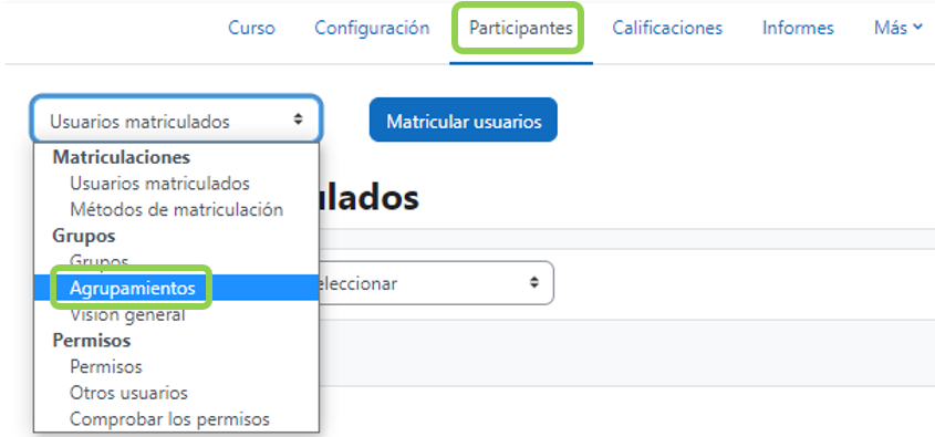 Acceso a los agrupamientos