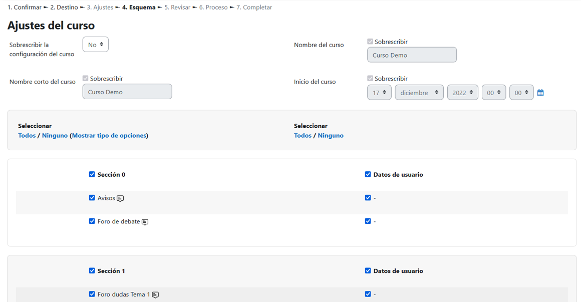 Esquema de la copia de seguridad