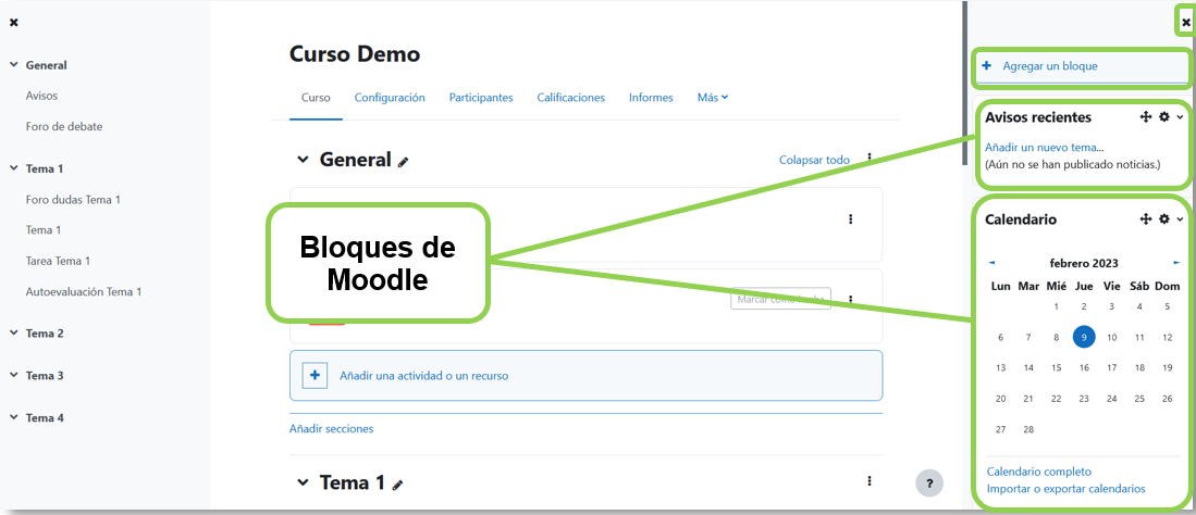 Vista general de los bloques