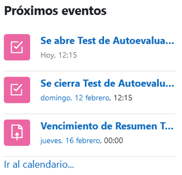 Bloque de eventos próximos