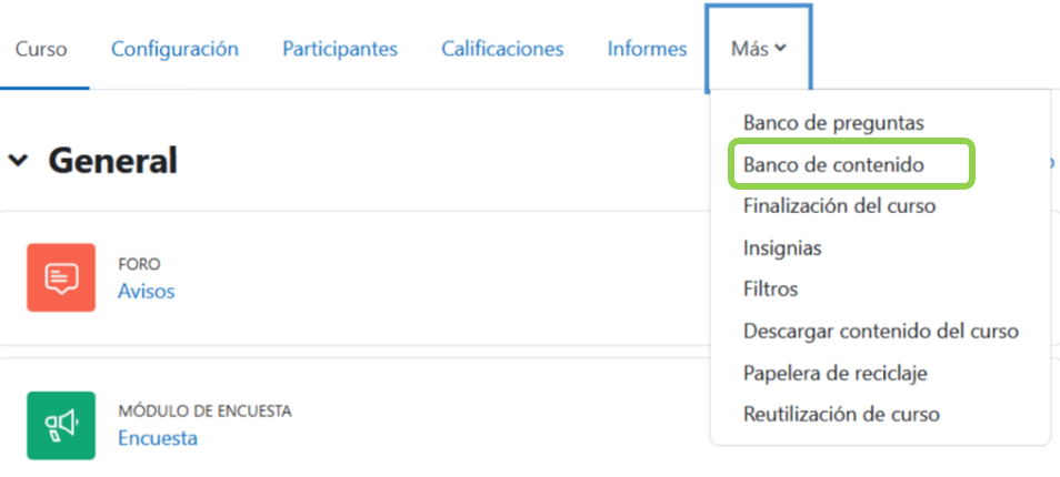 Acceso a banco de contenido