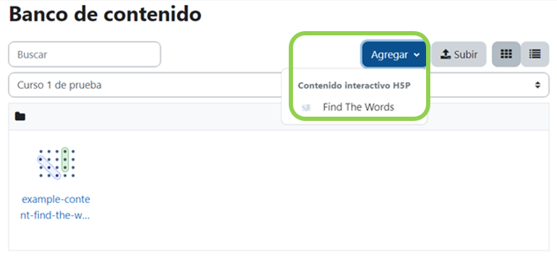 Agregar contenido interactivo H5P