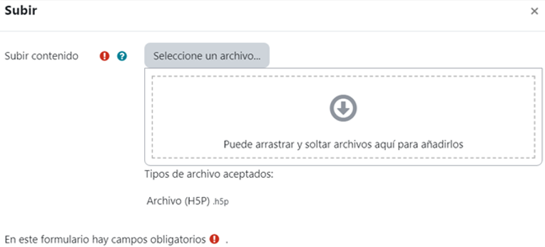 Subir contenido interactivo H5P