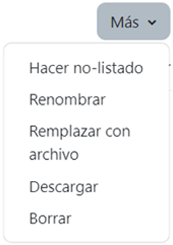 Renombrar o borrar contenido interactivo H5P