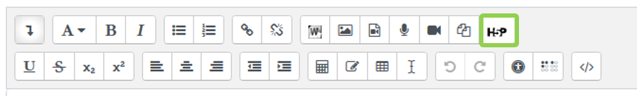 H5P en el editor de texto