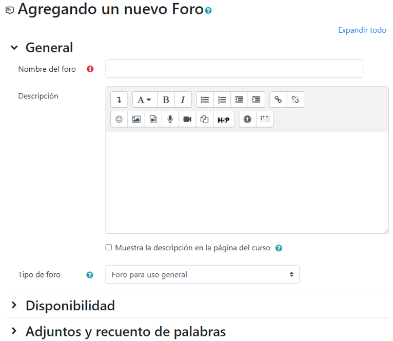 Configuración de un foro de Moodle