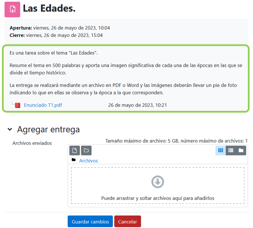 Descripción, instrucciones y archivos adicionales en la entrega de la tarea