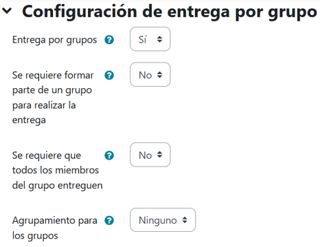 Configuración del envío de grupo