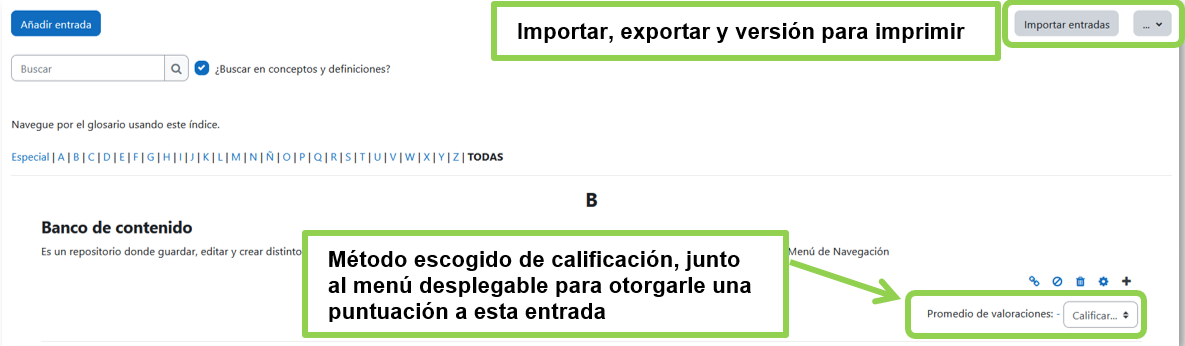 Calificar la entrada