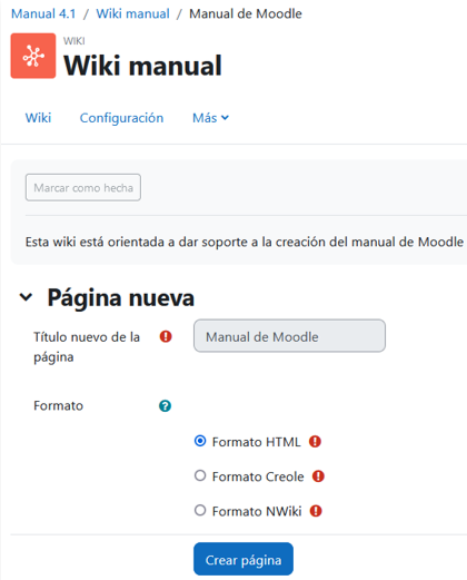 Creación de la página inicial