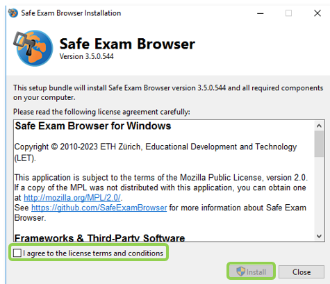 Instalación del navegador Safe Exam Browser