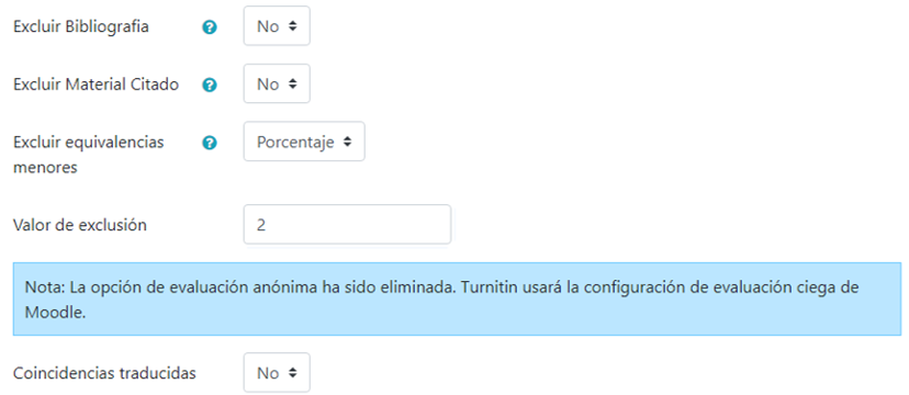 Excluir coincidencias del informe