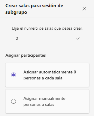Bloque para crear salas para la reunión