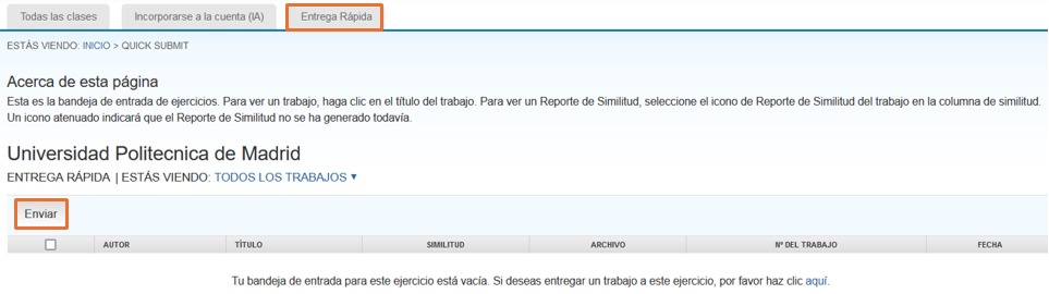 Captura de pantalla de la página de la opción de entrega rápida