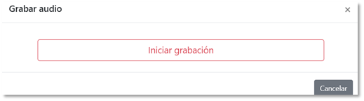Inicio de la grabación de audio