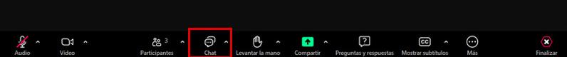 Barra de herramientas, apartado Chat