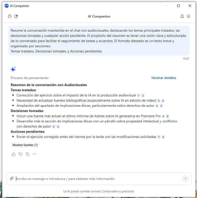 Ejemplo de una buena instrucción para IA Companion