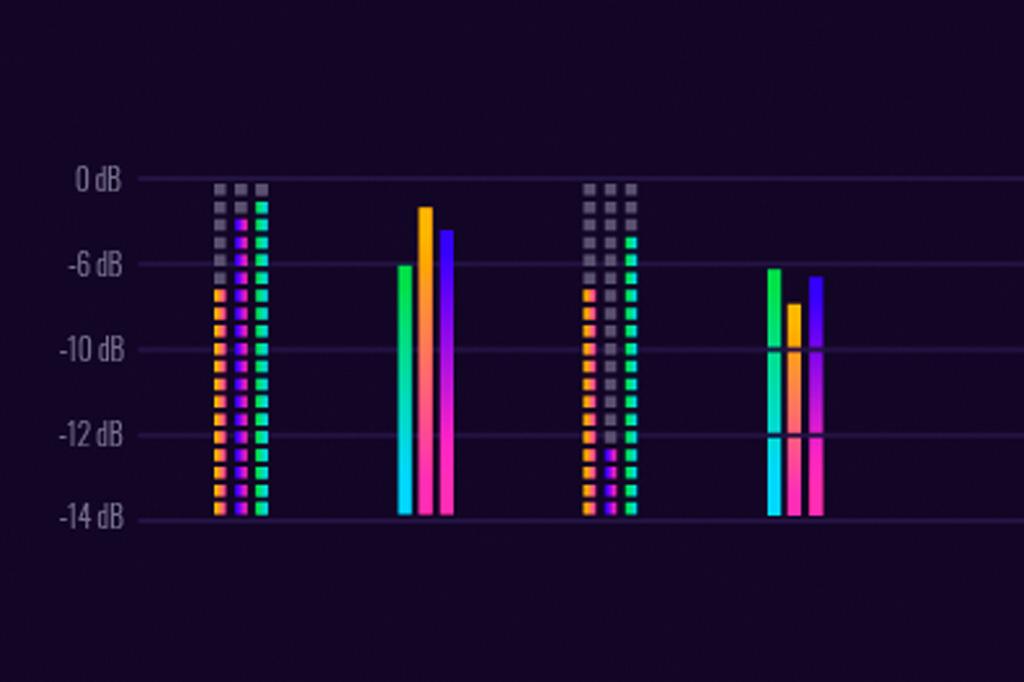 Ejemplo de nivel de audio entre -6 dB y -10 dB